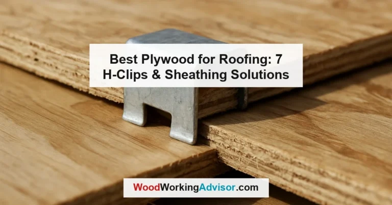 Best plywood for roofing 2026 featured image showing a galvanized H-clip between two plywood roof sheathing panels