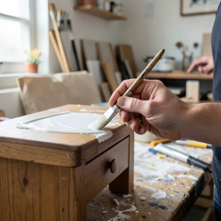 Painting a wood furniture piece white