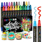 Betem 24 Colors Dual Tip Acrylic Paint Pens