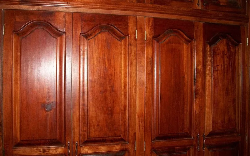 Cedar wood closet doors showing natural grain