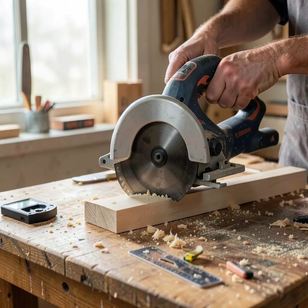 Cutting a beveled angle with a circular saw, no miter saw needed
