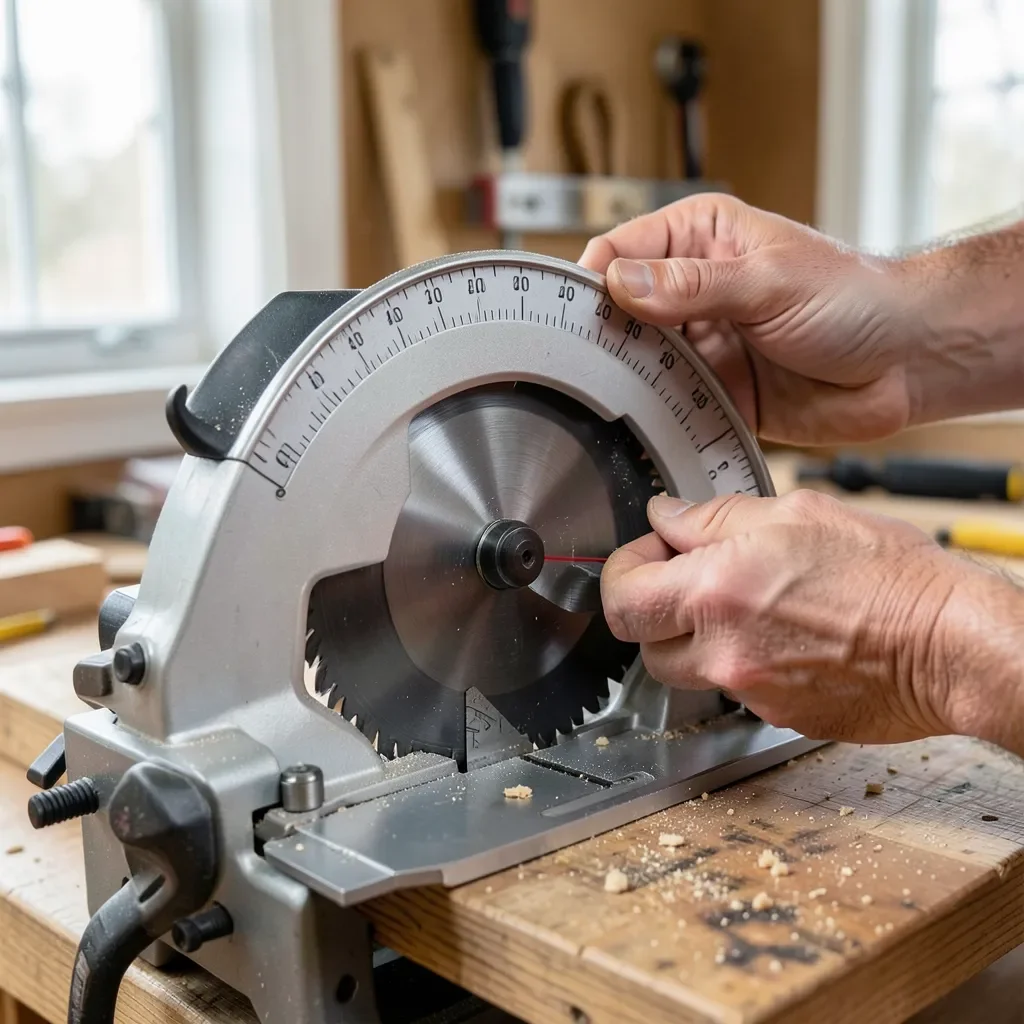 Adjusting the bevel angle on a compound miter saw