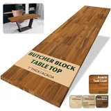 Acacia mangium desktop slab, teak stained