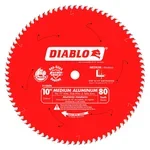 Diablo D1080N 10 inch 80 tooth TCG blade for medium aluminum cutting