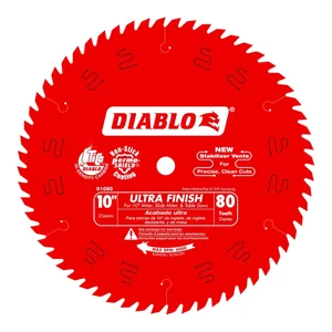 Diablo D1080X 10-inch 80-tooth table saw blade with 5/8-inch arbor