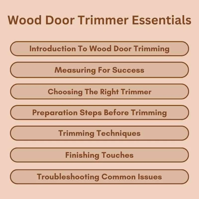 Tools needed for trimming a wood door