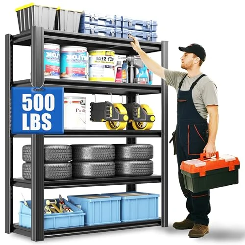 EKJ heavy duty adjustable 5-tier metal shelving unit