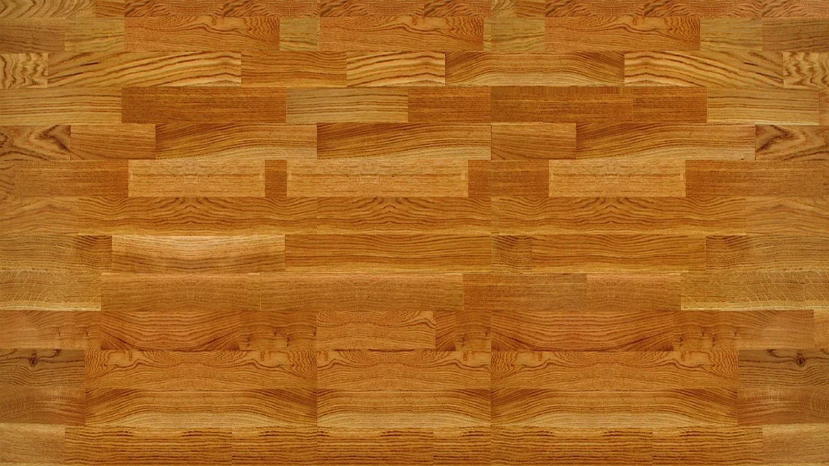European beech parquet flooring showing the wood's fine, even grain and pale color