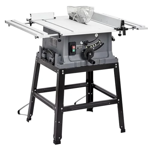 PioneerWorks 10 inch portable table saw with stand and safety switch