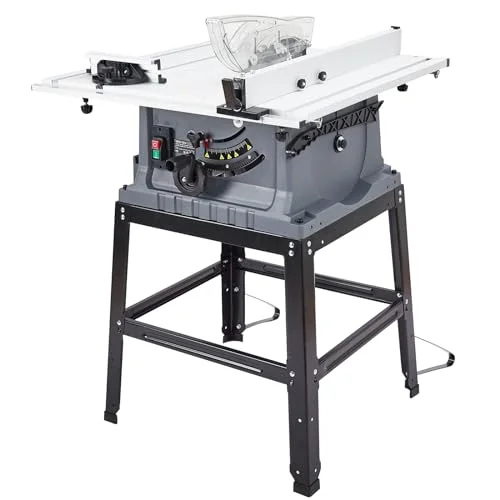 PioneerWorks 10 inch 15A 5000RPM portable table saw with stand, DIY listing