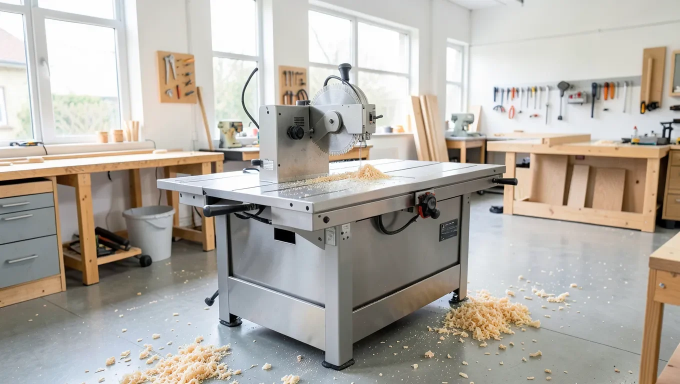 Harvey Alpha cabinet table saw in a woodworking shop