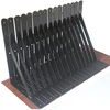 12-pack heavy-duty black steel shelf brackets for supporting sagging MDF shelves