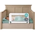 Hiccapop convertible crib bed rail guard in white on a toddler bed