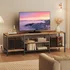 HOOBRO TV stand with power outlets and open storage shelves