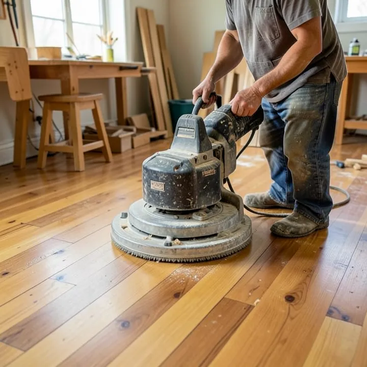 refinishing a wooden floor yourself — drum sander on hardwood