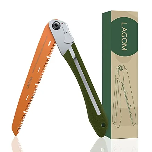 LAGOM 11.4-inch folding saw made with SK5 steel and a secured locking mechanism LAGOM 11.4-inch folding saw made with SK5 steel and a secured locking mechanism