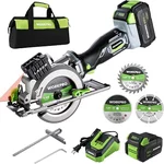 WORKPRO 20V cordless mini circular saw with laser guide