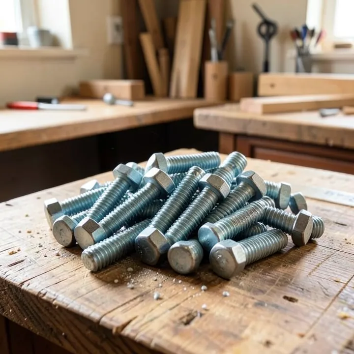 pile of steel hex bolts and nuts used for threadlocker adhesive application