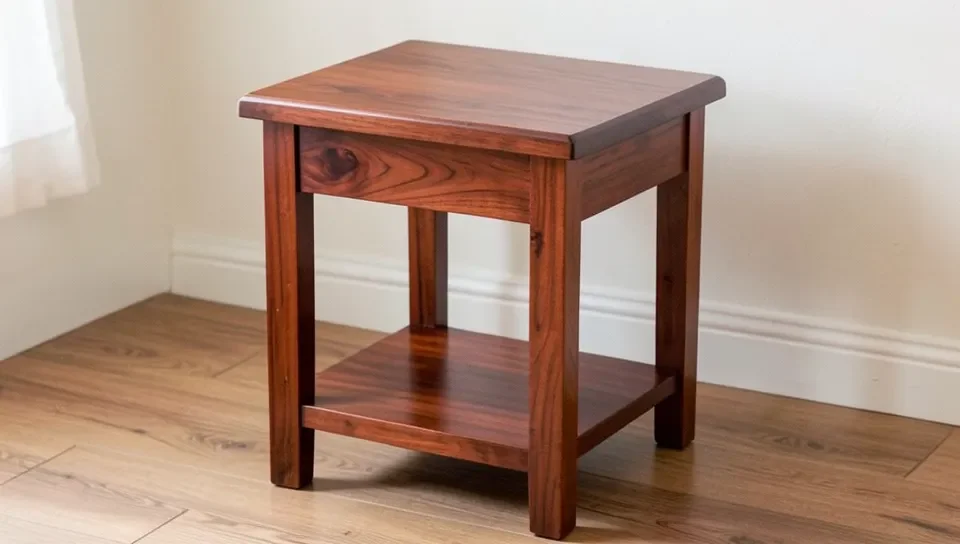 Finished mahogany furniture showing rich color and grain