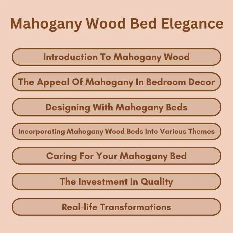 Mahogany wood bed frame showing grain and finish detail