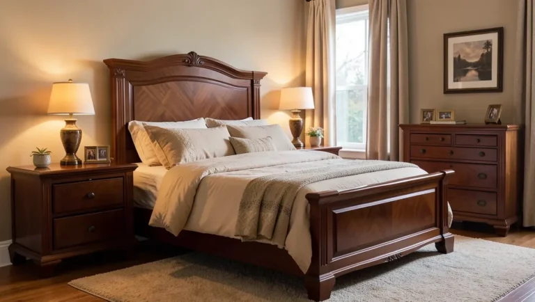 Mahogany wood bedroom furniture set