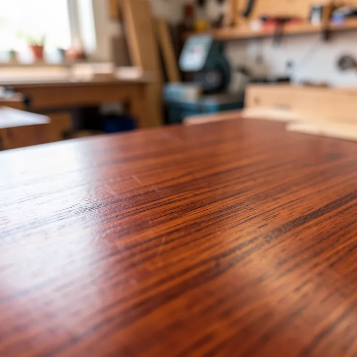 Polished reddish-brown mahogany wood grain close-up Polished reddish-brown mahogany wood grain close-up