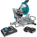 Makita XSL06PT 36V LXT 10-inch dual-bevel cordless sliding compound miter saw kit with stand