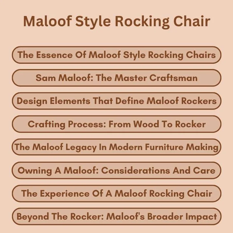 Maloof-style rocking chair showing sculptural curved form