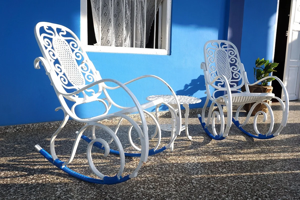 Handcrafted wooden rocking chair in the Maloof style