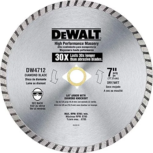 DEWALT DW4712B High Performance Diamond Masonry Blade, 7-Inch