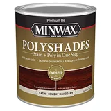 Minwax PolyShades Bombay Mahogany Satin, a one-step stain and polyurethane finish Minwax PolyShades Bombay Mahogany Satin, a one-step stain and polyurethane finish