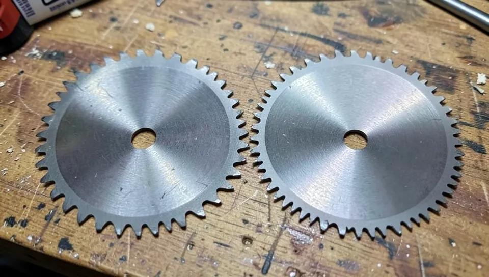 Comparing a low tooth-count framing blade to a high tooth-count fine-finish blade Comparing a low tooth-count framing blade to a high tooth-count fine-finish blade