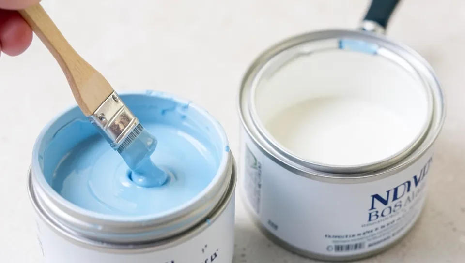 Comparing freshly tinted paint color against the original white base