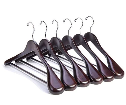 Nature Smile luxury mahogany-finish wooden suit hangers