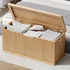 Akxomel oak wood storage trunk with fluted panel design