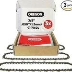 Oregon 3-pack replacement chainsaw chain, 20 inch, 3/8 LP .050 gauge, fits Stihl MS 311
