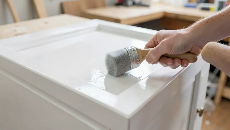 Applying water-based polyurethane over acrylic-painted wood with a foam brush