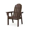 POLYWOOD Vineyard Curveback Adirondack Dining Chair in Mahogany, HDPE outdoor dining chair