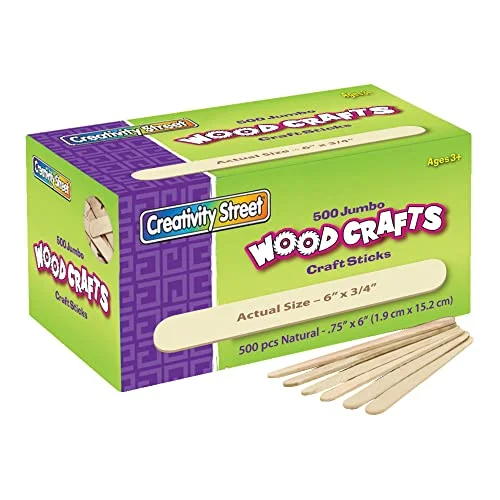 Creativity Street Jumbo Craft Sticks (Box of 500) Creativity Street jumbo wood craft sticks, box of 500