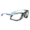 3M Virtua CCS anti-fog clear safety glasses with blue frame and foam gasket