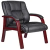 Boss Office Products mid-back mahogany-finished wood guest chair