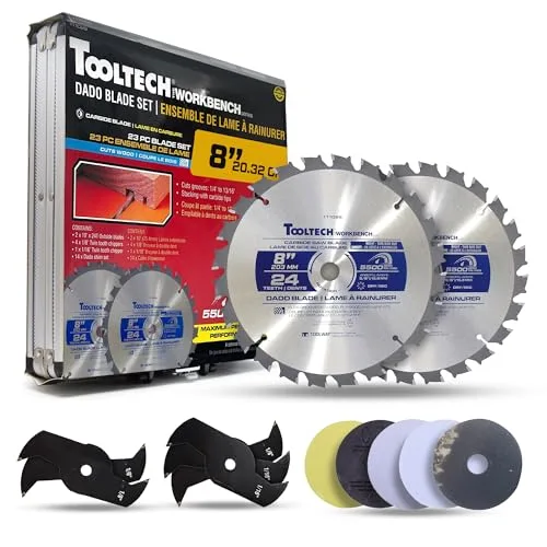 Tooltech 8 inch stacking dado blade set 24 tooth carbide