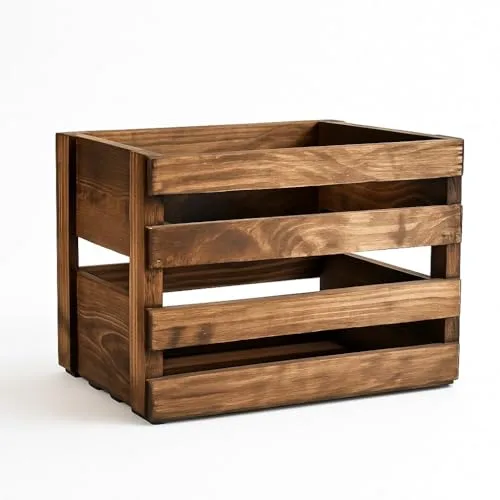 Darla'Studio 66 12 inch vinyl LP wooden crate, medium brown