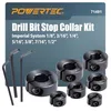 POWERTEC adjustable drill bit depth stop collar set