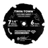 TWIN-TOWN 7-1/4 inch 6-tooth PCD fiber cement saw blade