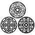 CHEFBEE silicone trivet mats 3 piece black