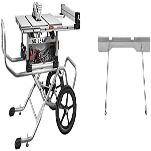 SKIL 10 Inch Heavy Duty Worm Drive Table Saw with Stand + Rear Outfeed