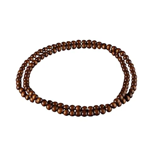 Kicomvi Natural Wood Bead Necklace 8MM wooden beaded chunky strand brown