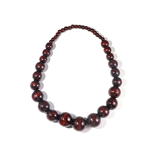 Colorful Bling Ethnic Chunky Natural Wood Bead Necklace handmade Africa wooden chain