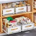 Heavy duty slide out pantry shelf drawer with adhesive nano film mount